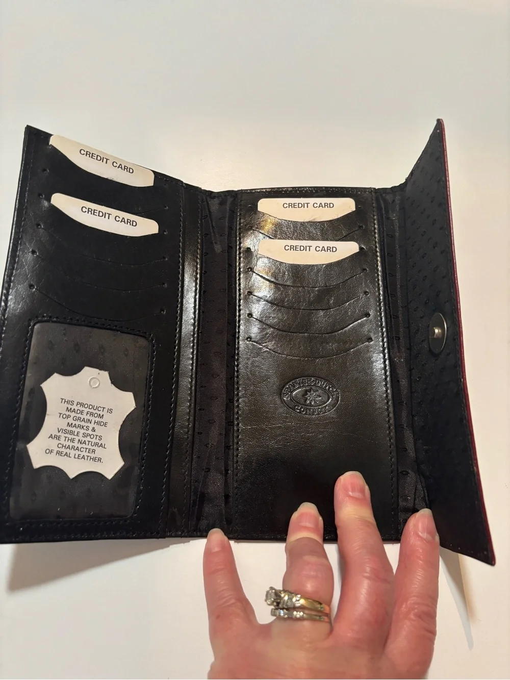 Mods Italia Paolo Piccolo Two-Tone Black and Burgundy Leather Wallet